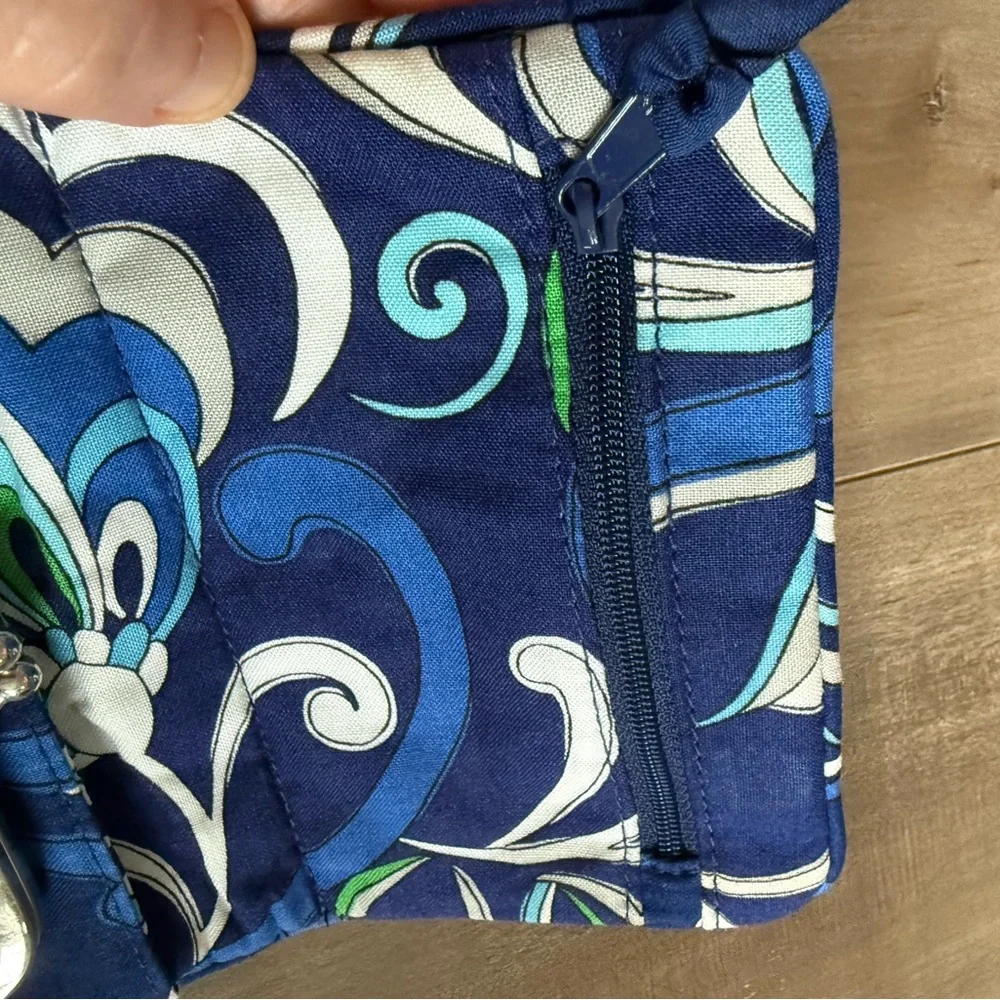 Vera Bradley Mediterranean Blue Small‎ Pocket Wallet Coin Purse ID Pouch RETIRED